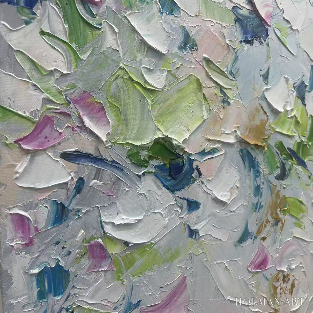HOLMAN ART Spring Blossom – Textured Abstract Floral Painting in Light Pastel Colors - image 3