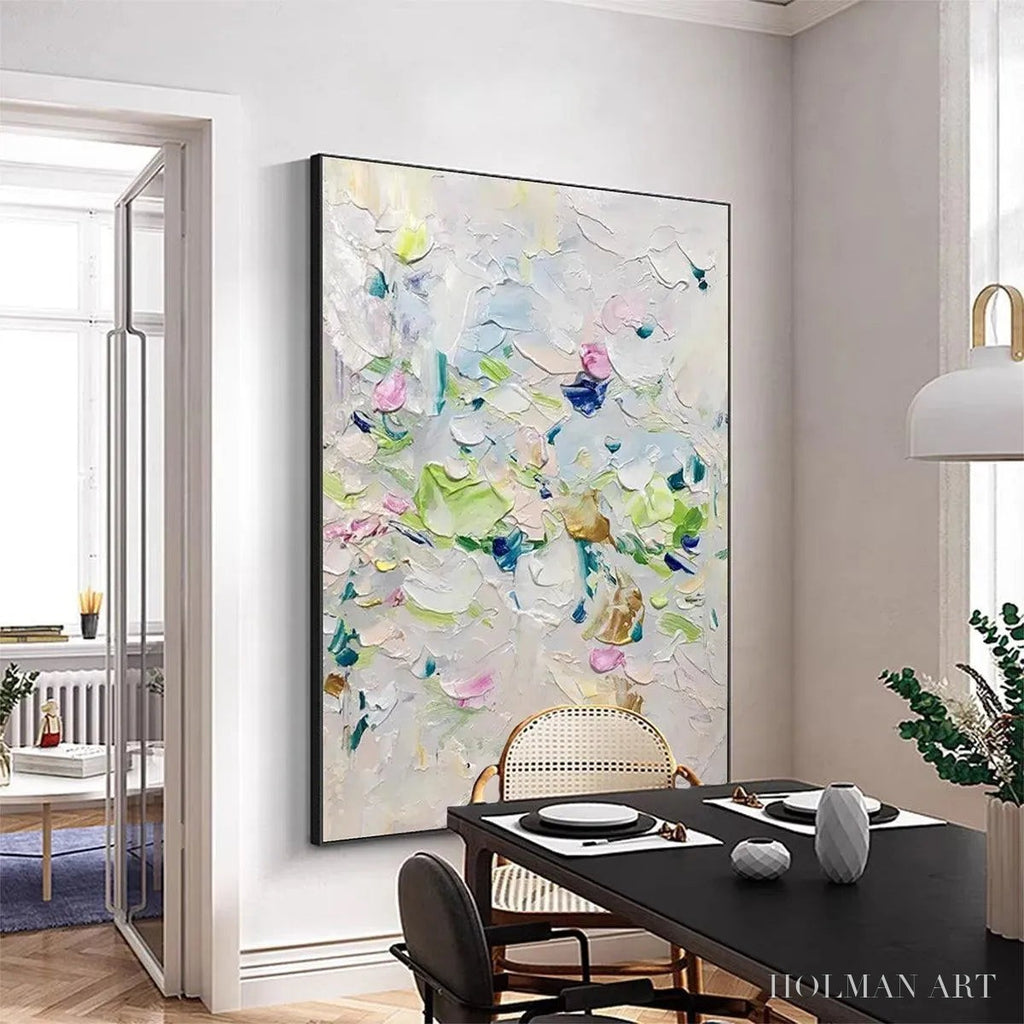 HOLMAN ART Spring Blossom – Textured Abstract Floral Painting in Light Pastel Colors - image 4