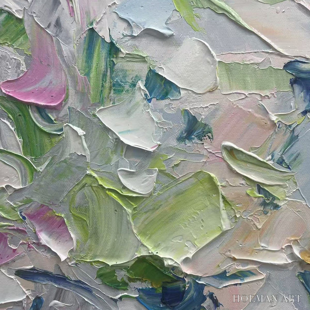 HOLMAN ART Spring Blossom – Textured Abstract Floral Painting in Light Pastel Colors - image 5