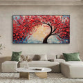 HOLMAN ART Heart Tree – Textured Impasto Red Tree Painting with Heart-Shaped Leaves - image 2