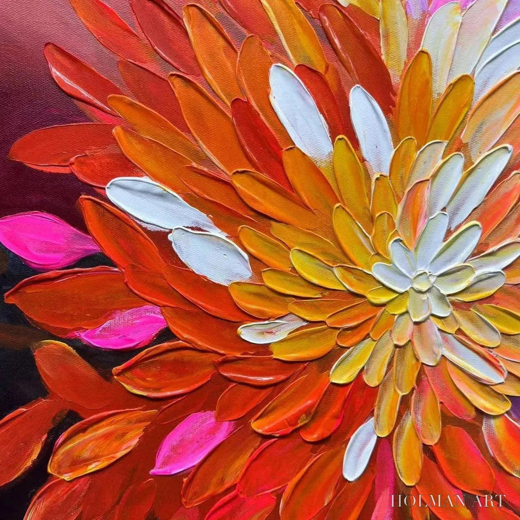 HOLMAN ART Rainbow Petals – Textured Impasto Abstract Floral Painting in Rainbow Colors - image 6