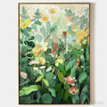 HOLMAN ART Botanical Garden – Vertical Green and Yellow Floral Painting - image 1