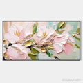 HOLMAN ART Golden Blush – Textured Pink and Gold Floral Impasto Painting - image 1