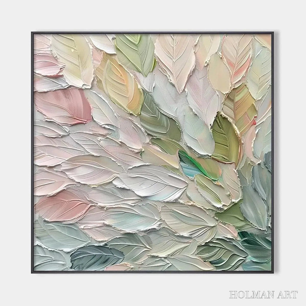 HOLMAN ART Pastel Dream – Square Textured Impasto Floral Painting - image 1