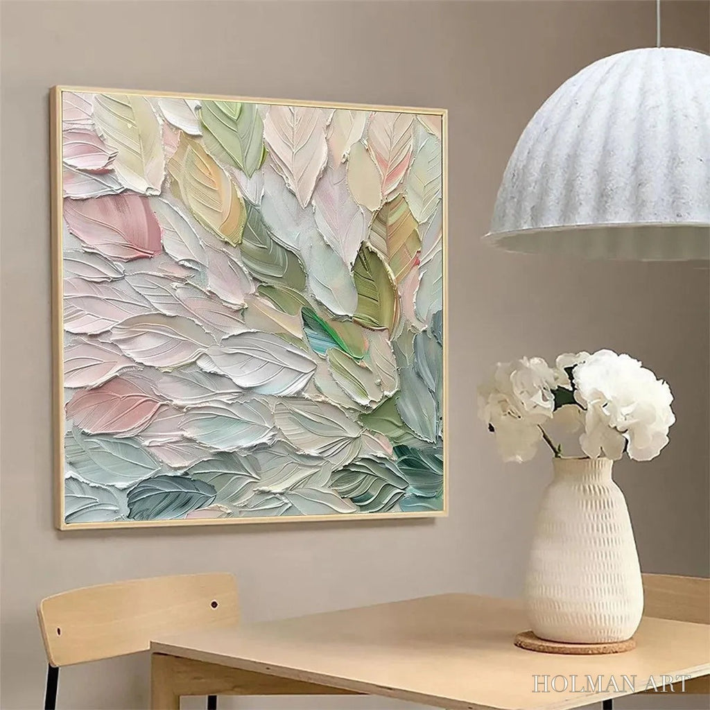 HOLMAN ART Pastel Dream – Square Textured Impasto Floral Painting - image 2