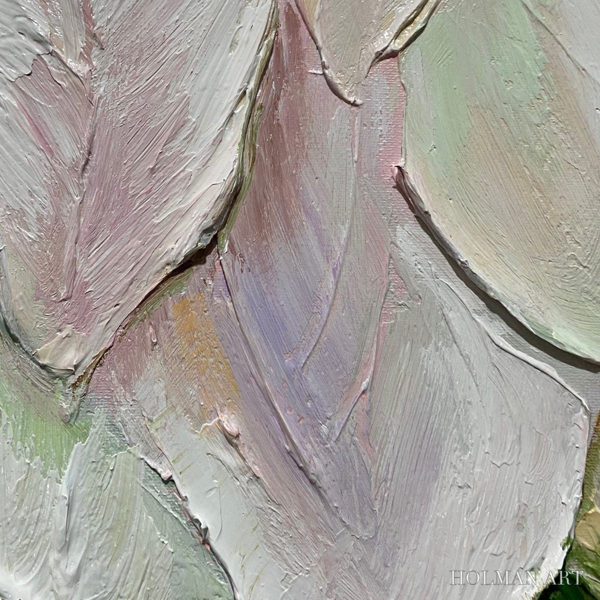 HOLMAN ART Pastel Dream – Square Textured Impasto Floral Painting - image 3
