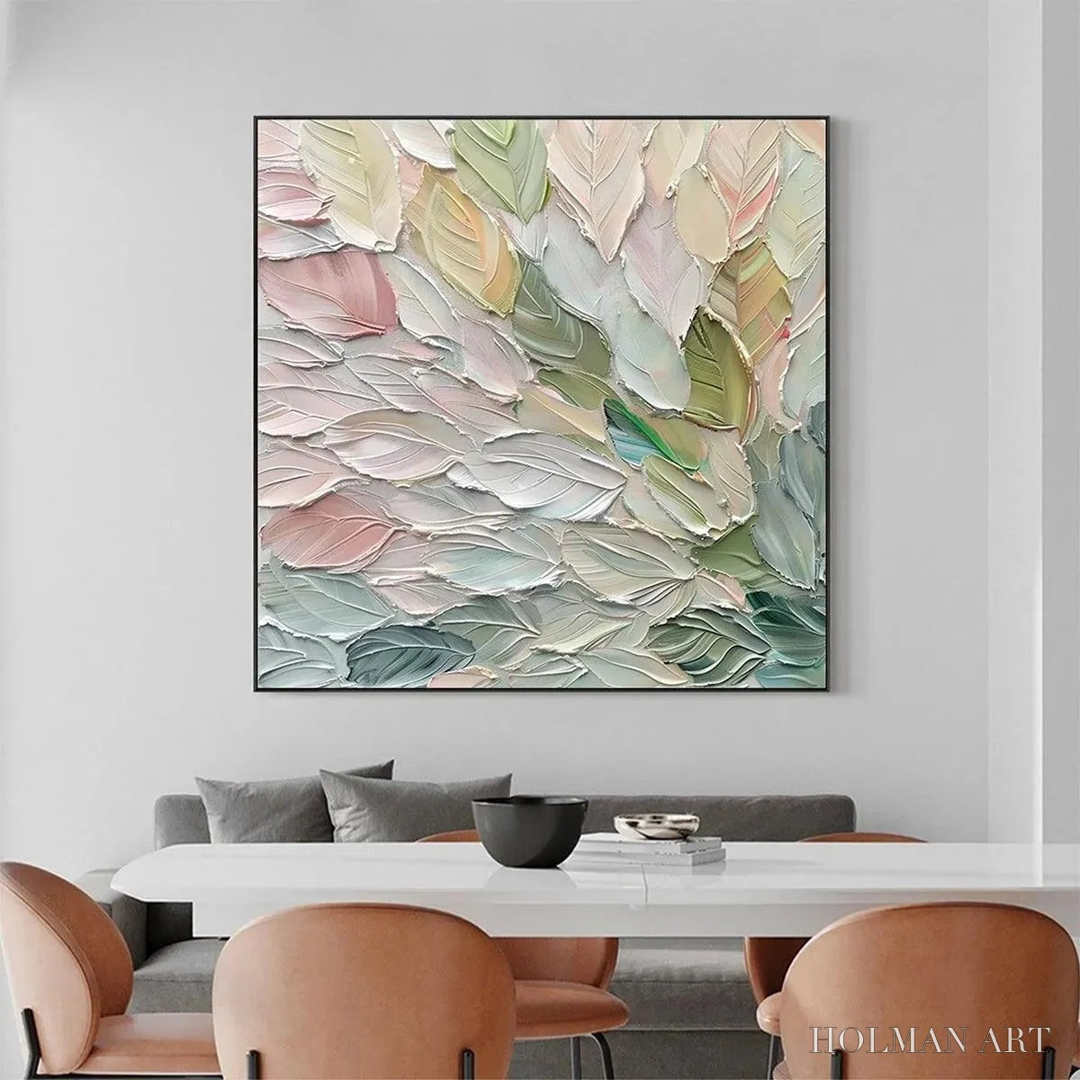 HOLMAN ART Pastel Dream – Square Textured Impasto Floral Painting - image 4