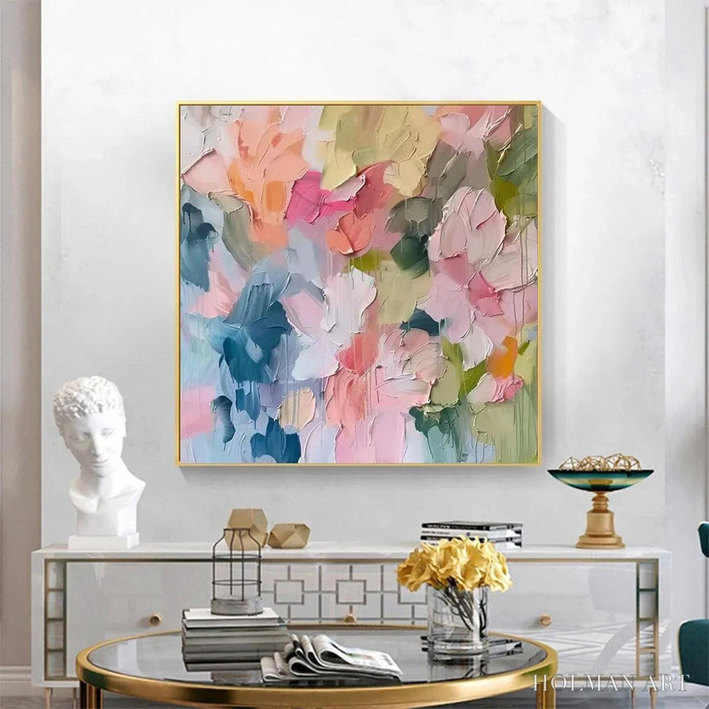 HOLMAN ART Pastel Dream – Textured Abstract Floral Painting in Soft Pastel Colors - image 2
