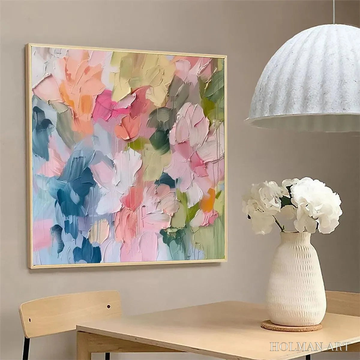 HOLMAN ART Pastel Dream – Textured Abstract Floral Painting in Soft Pastel Colors - image 4