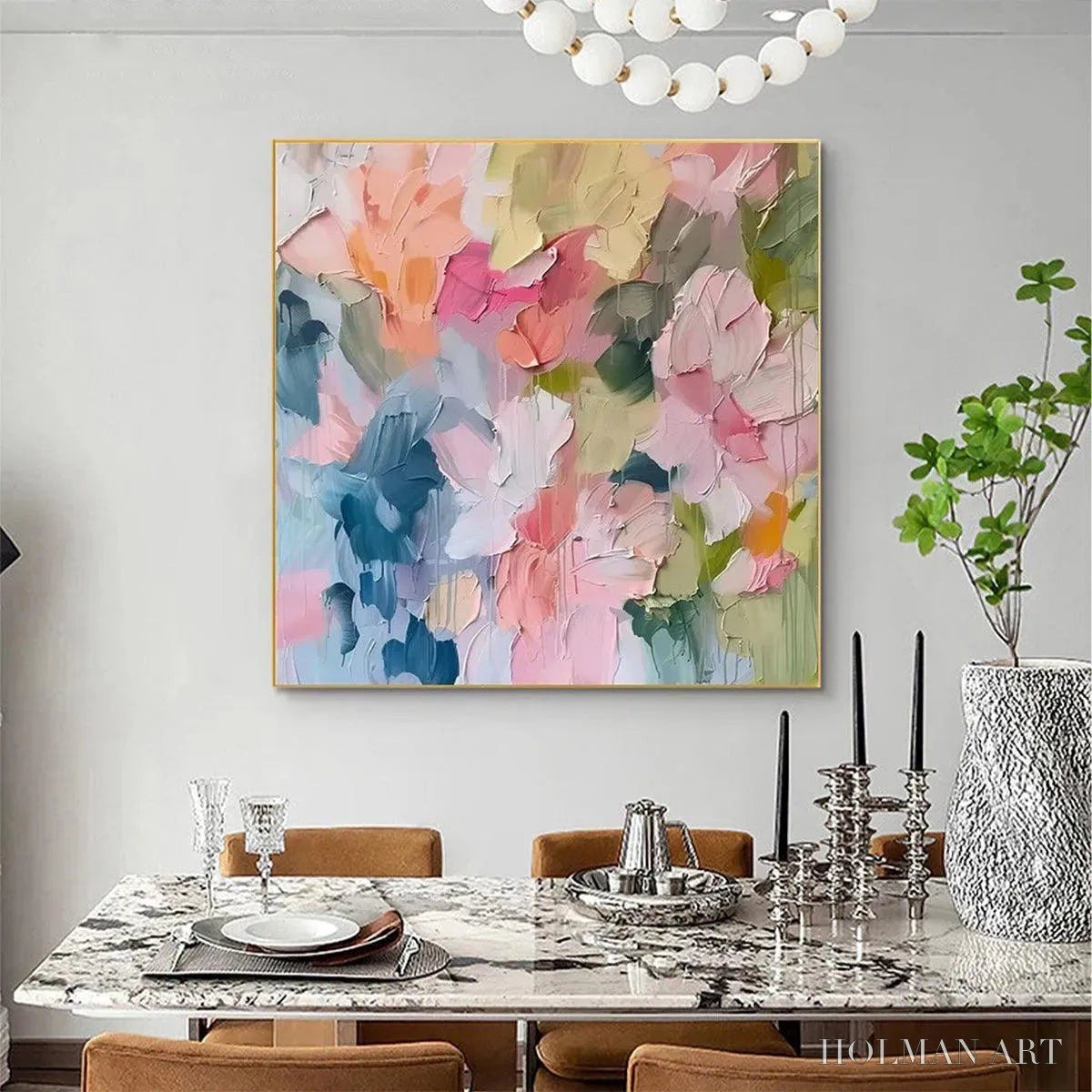 HOLMAN ART Pastel Dream – Textured Abstract Floral Painting in Soft Pastel Colors - image 6