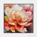 HOLMAN ART Blooming Peony – Textured Impasto Peony Painting in Pink and Orange - image 1