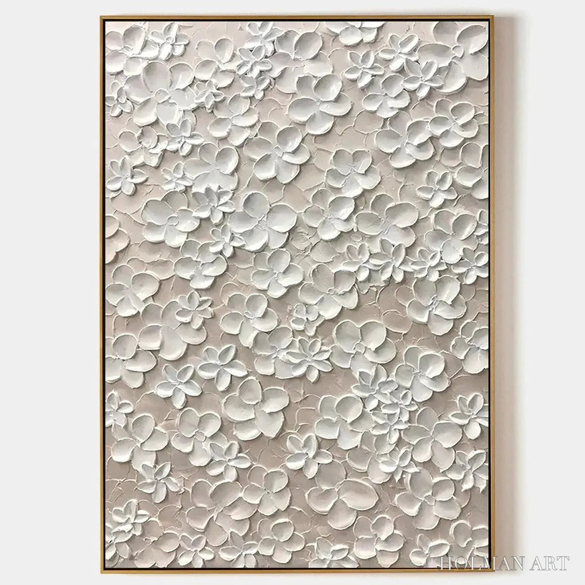 HOLMAN ART Blanc Bloom – White Floral Impasto Painting - image 1