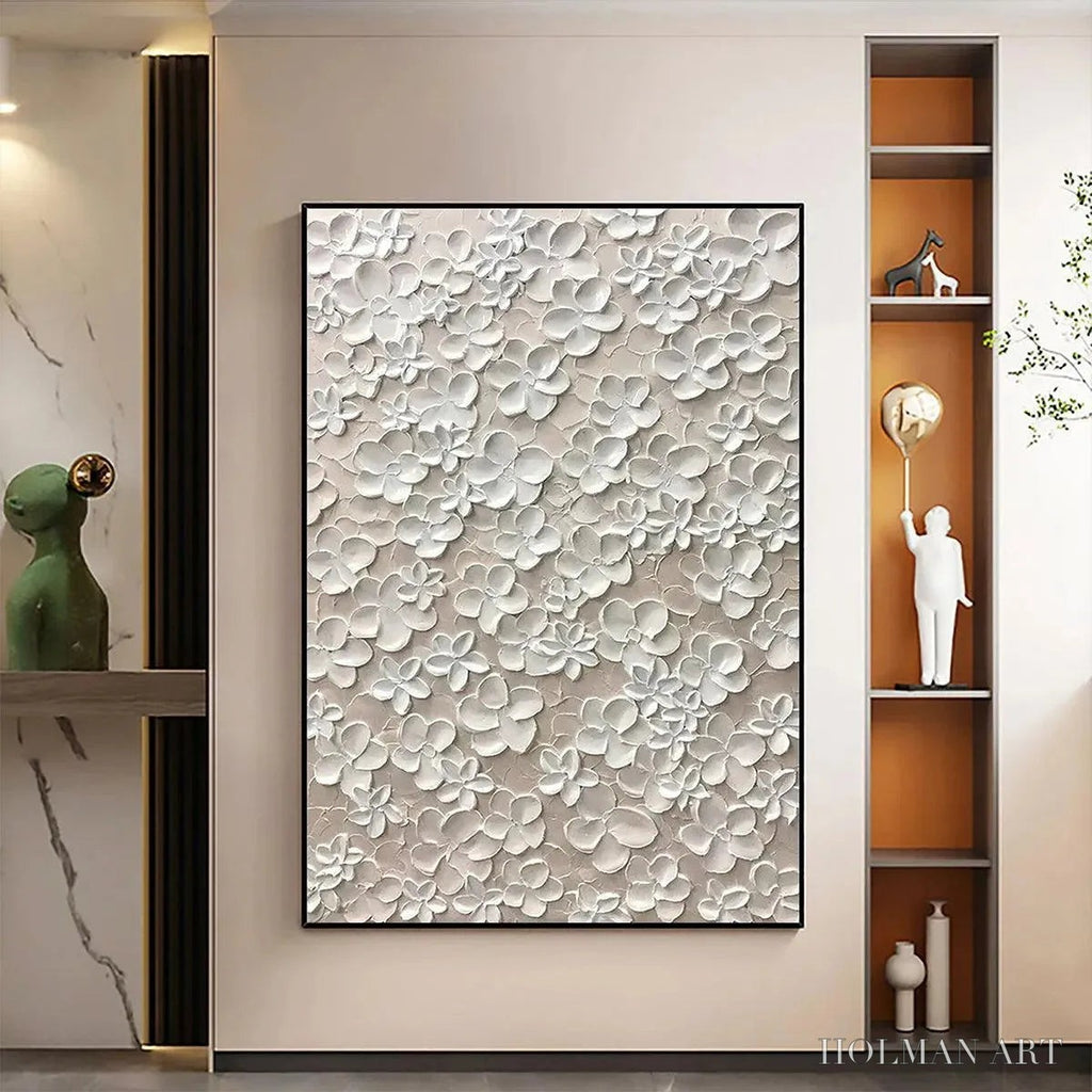 HOLMAN ART Blanc Bloom – White Floral Impasto Painting - image 2