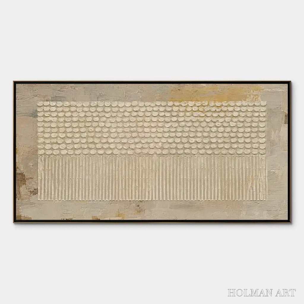 HOLMAN ART Desert Beads – Neutral Dot Texture Panoramic Painting - image 1
