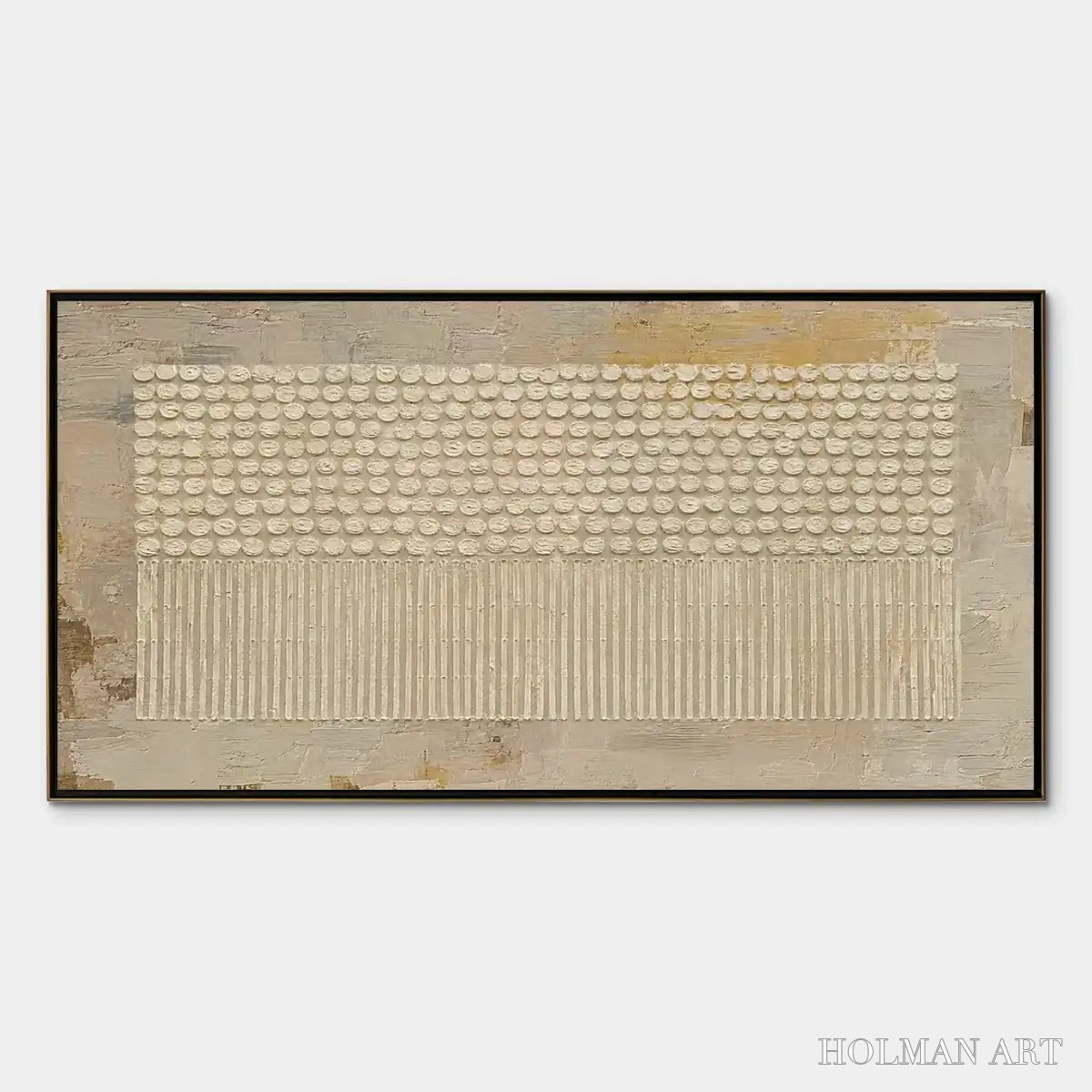 HOLMAN ART Desert Beads – Neutral Dot Texture Panoramic Painting - image 1