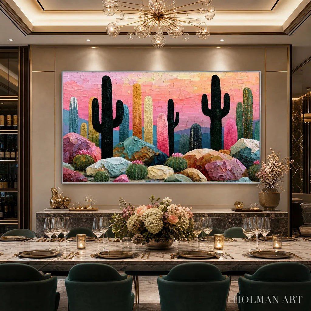 HOLMAN ART Desert Dreamscape | Textured Impasto Cactus Landscape Painting - image 4