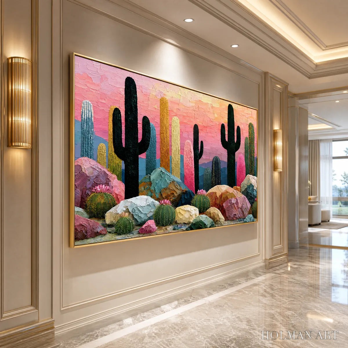HOLMAN ART Desert Dreamscape | Textured Impasto Cactus Landscape Painting - image 5