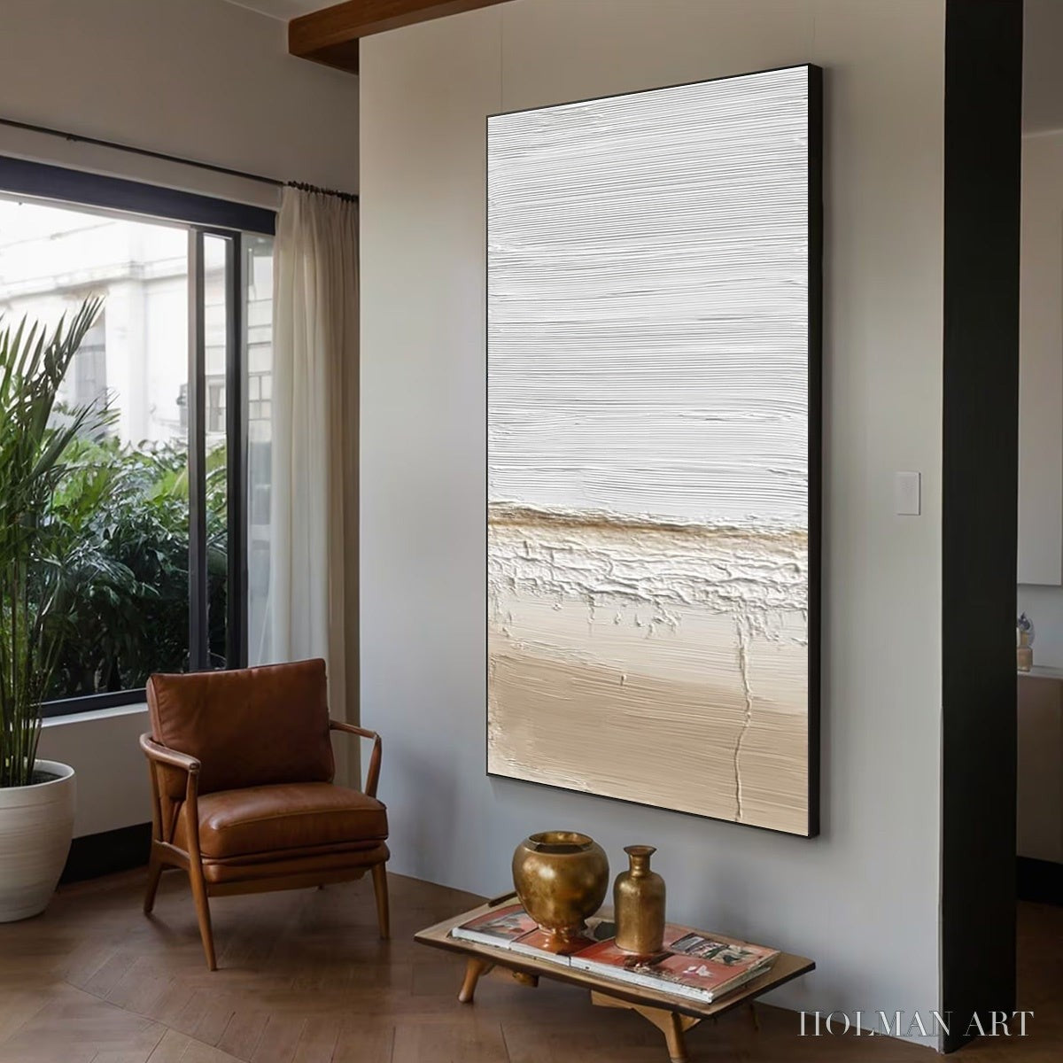 HOLMAN ART Earthen Horizon – Textured Wabi Sabi Abstract Landscape Painting - image 5