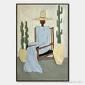 HOLMAN ART Desert Poise – Minimalist Figurative Portrait Oil Painting - image 1