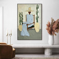 HOLMAN ART Desert Poise – Minimalist Figurative Portrait Oil Painting - image 2