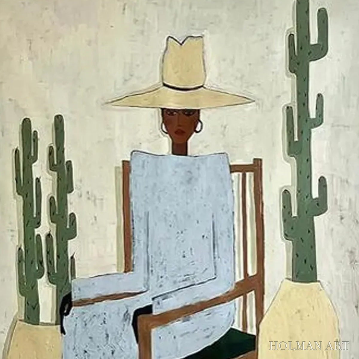 HOLMAN ART Desert Poise – Minimalist Figurative Portrait Oil Painting - image 3