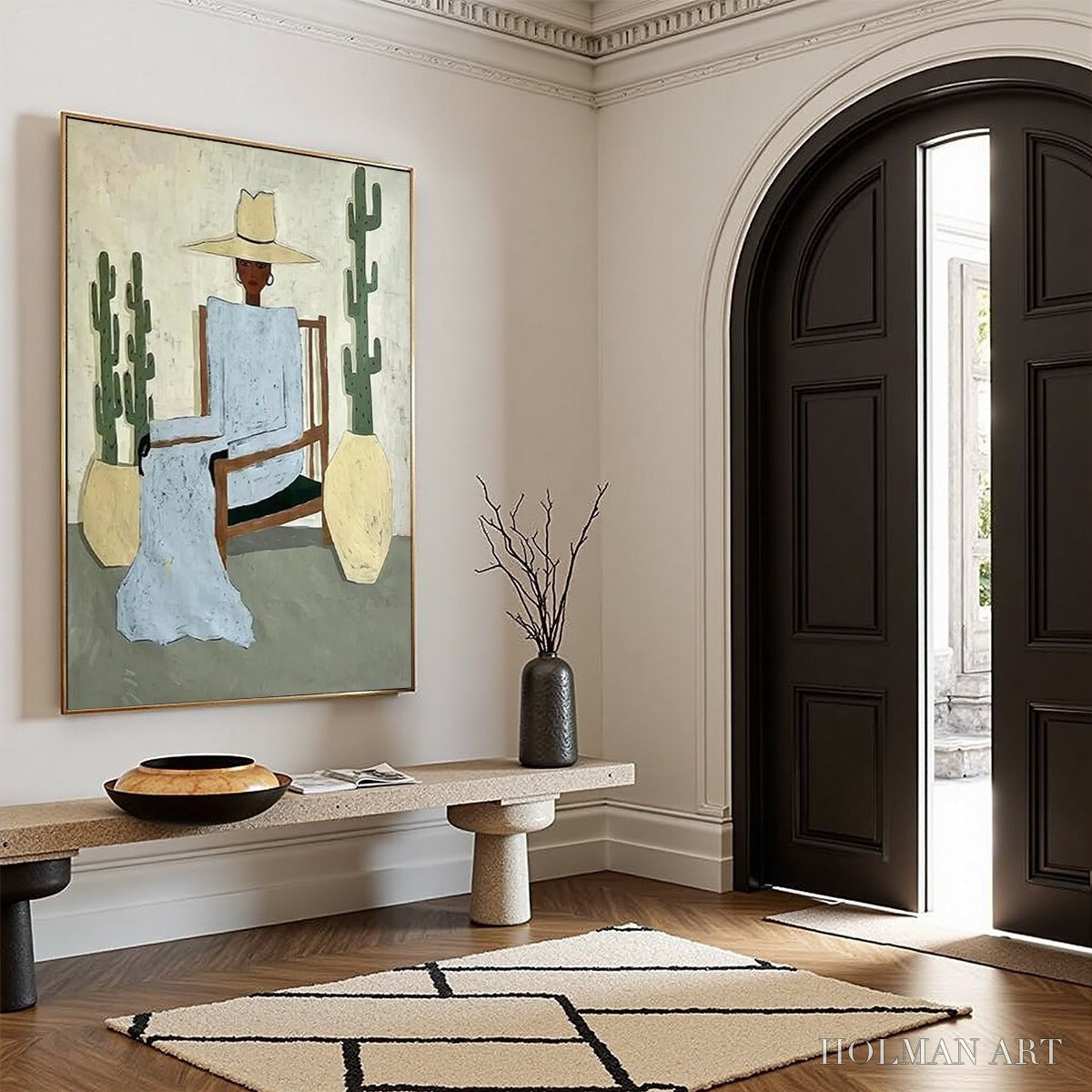 HOLMAN ART Desert Poise – Minimalist Figurative Portrait Oil Painting - image 6