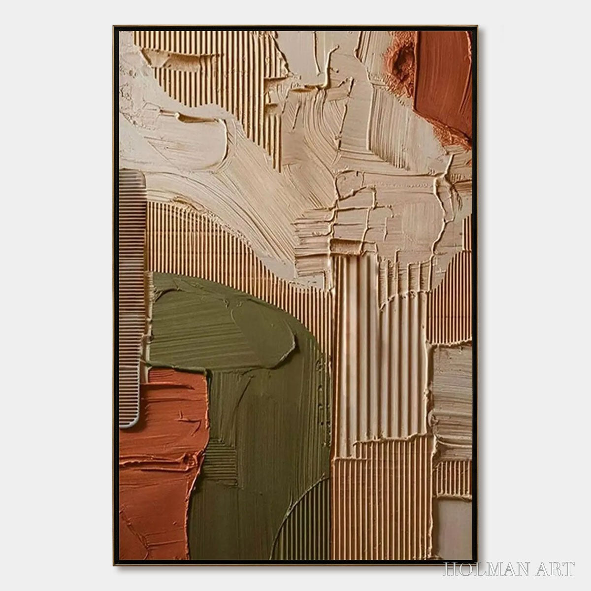 HOLMAN ART Earthbound Harmony – Textured Palette Knife Abstract Painting - image 1