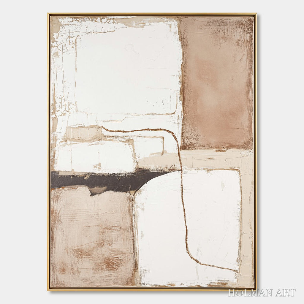HOLMAN ART Desert Flow – Minimalist Abstract Textured Oil Painting - image 1