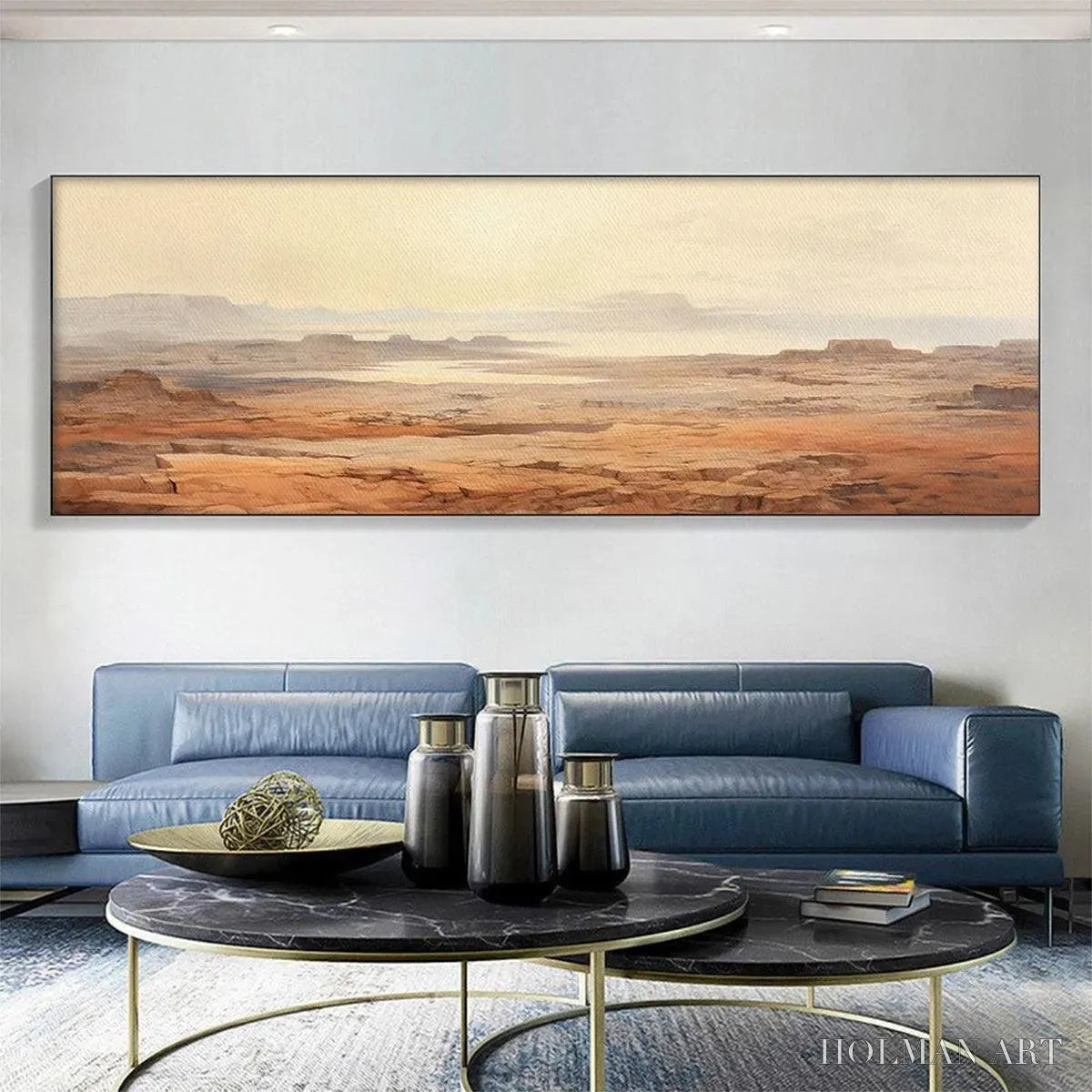 HOLMAN ART Desert Mist Panoramic – Desert Landscape Painting, Panoramic , Minimalist Decor - image 2
