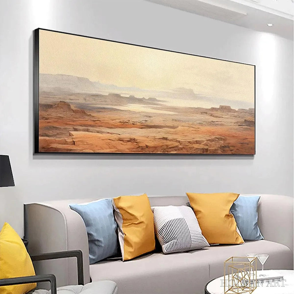 HOLMAN ART Desert Mist Panoramic – Desert Landscape Painting, Panoramic , Minimalist Decor - image 5