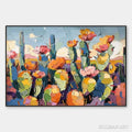 HOLMAN ART Desert Bloom – Textured Cactus Painting, Impasto , Horizontal Canvas, Desert Decor - image 1
