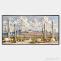 HOLMAN ART Desert Dream – Textured Desert Landscape Painting, Impasto , Horizontal Canvas, Cactus Decor - image 1