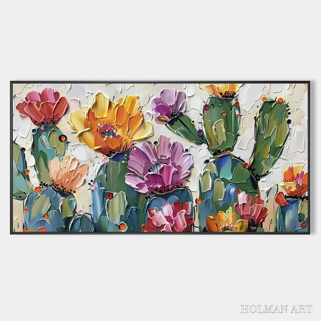 HOLMAN ART Desert Garden – Textured Cactus Impasto Painting - image 1