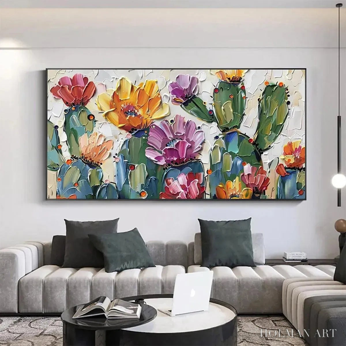 HOLMAN ART Desert Garden – Textured Cactus Impasto Painting - image 2