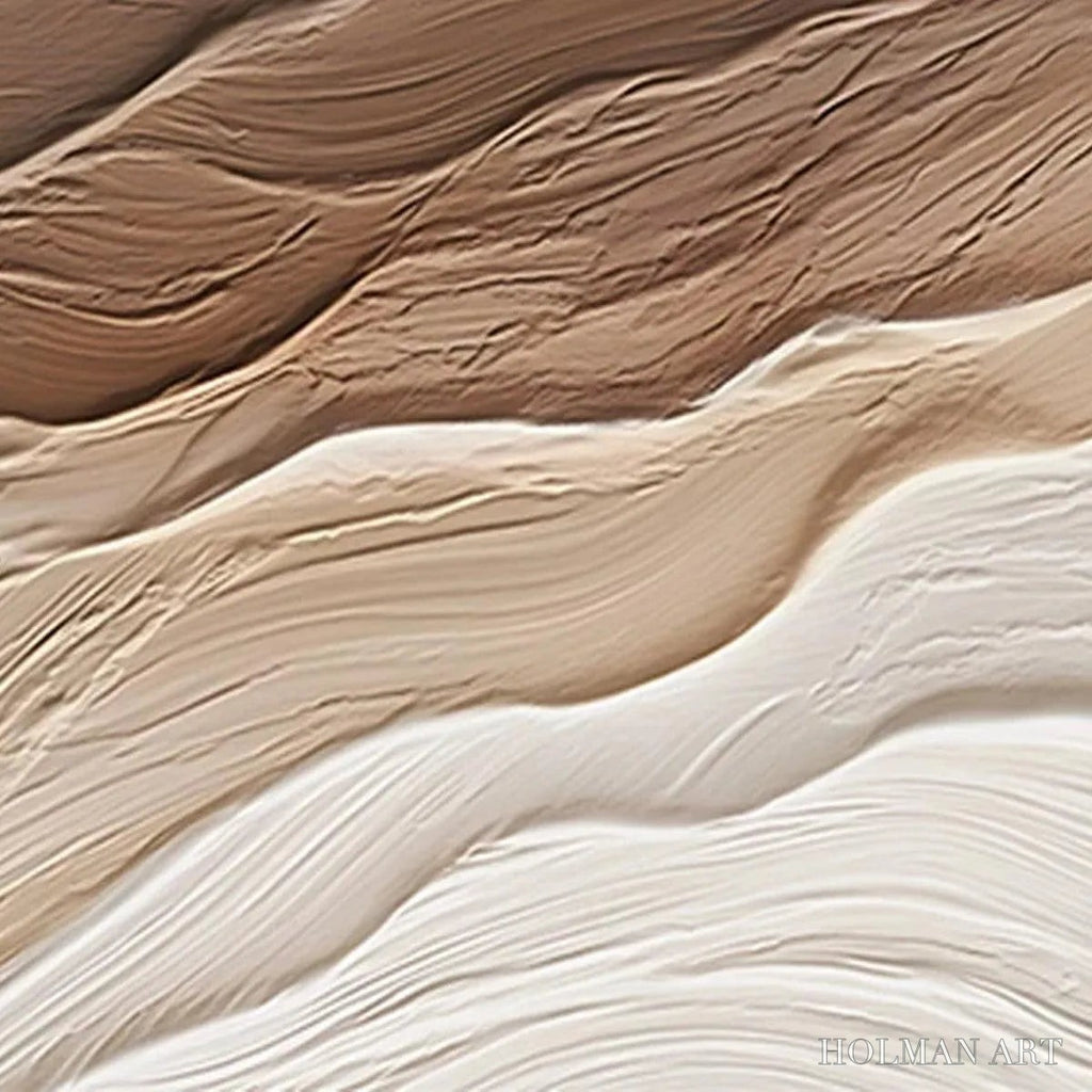 HOLMAN ART Desert Flow – Textured Abstract Landscape Painting in Brown and Beige - image 3