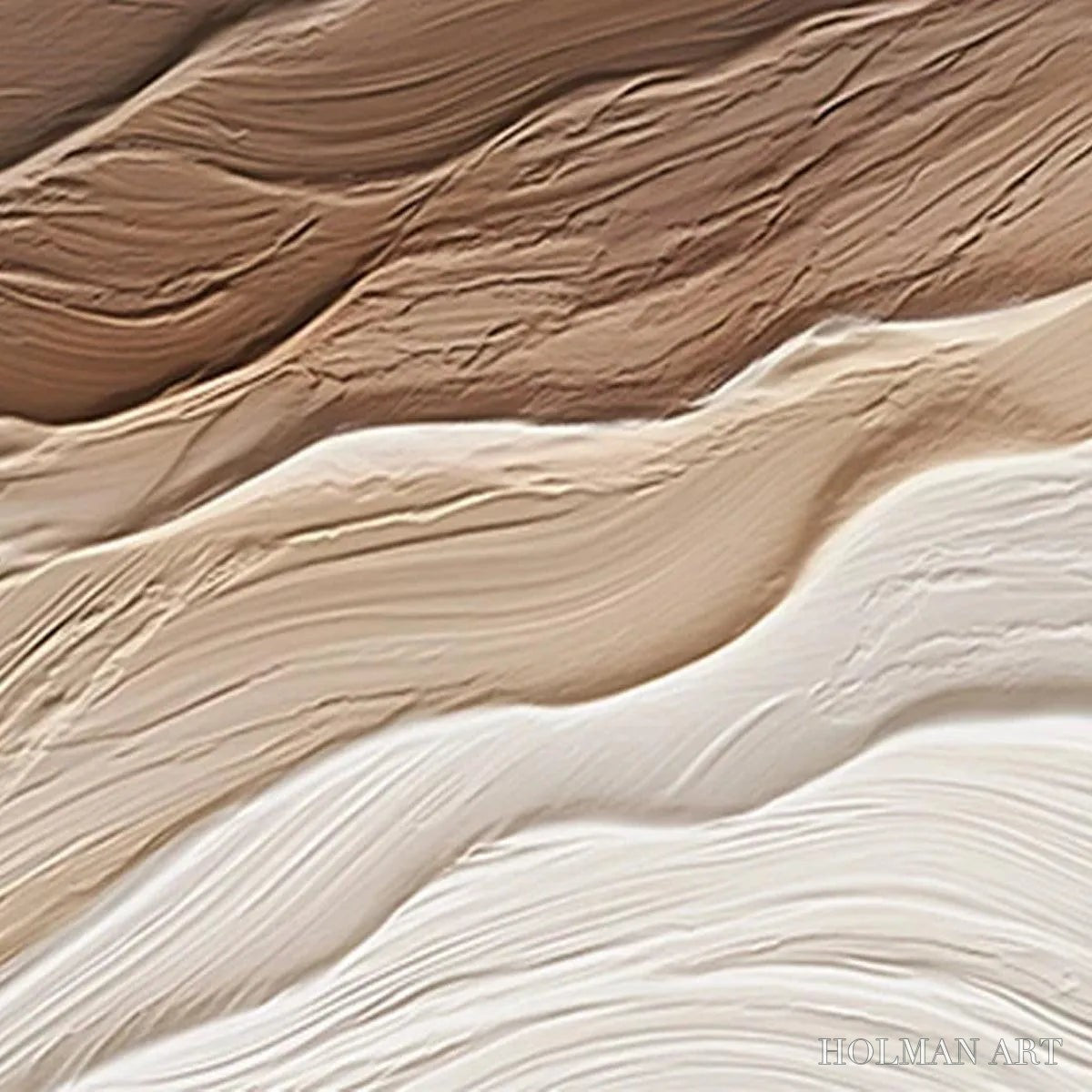 HOLMAN ART Desert Flow – Textured Abstract Landscape Painting in Brown and Beige - image 3