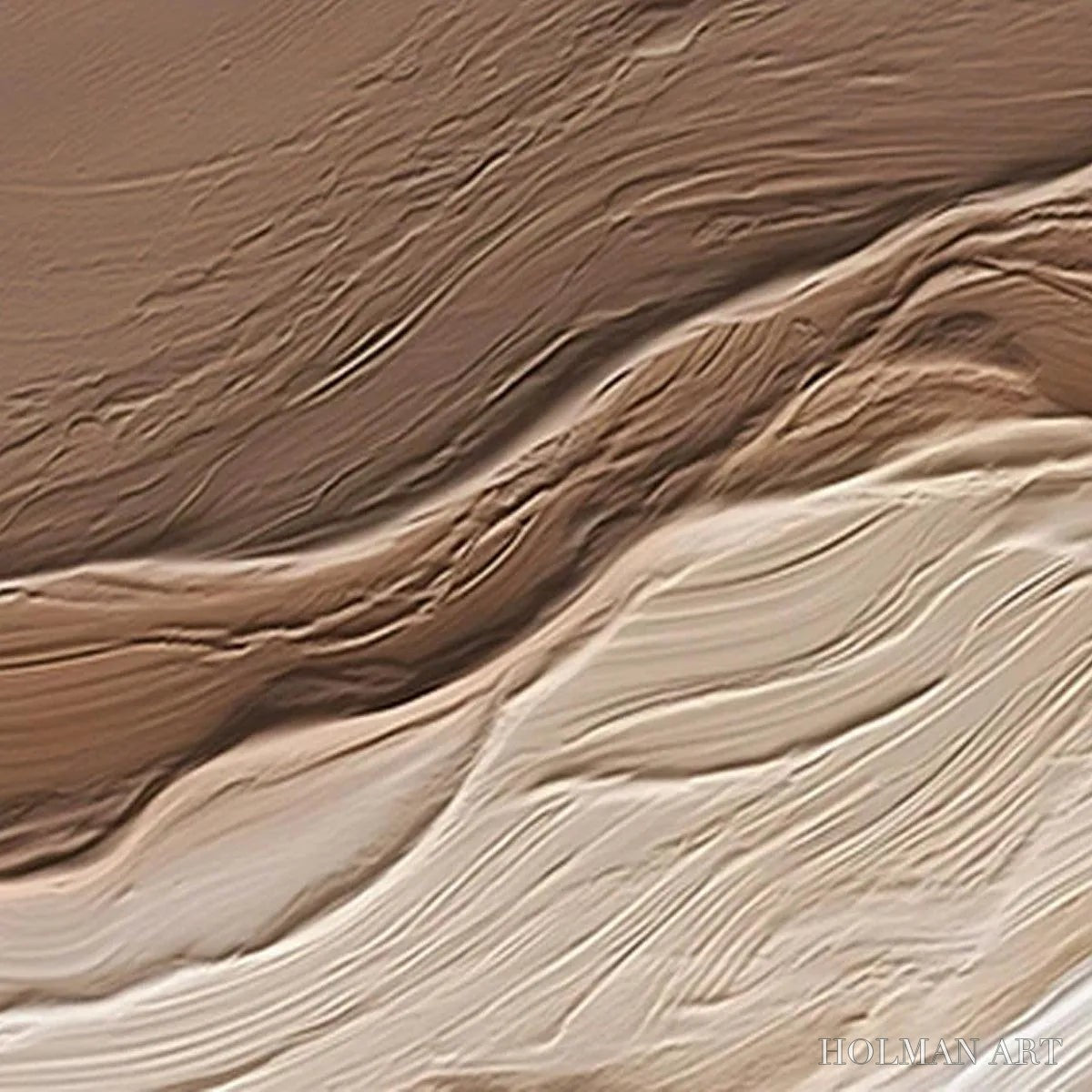 HOLMAN ART Desert Flow – Textured Abstract Landscape Painting in Brown and Beige - image 5