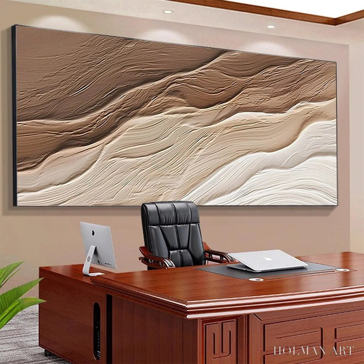 HOLMAN ART Desert Flow – Textured Abstract Landscape Painting in Brown and Beige - image 6