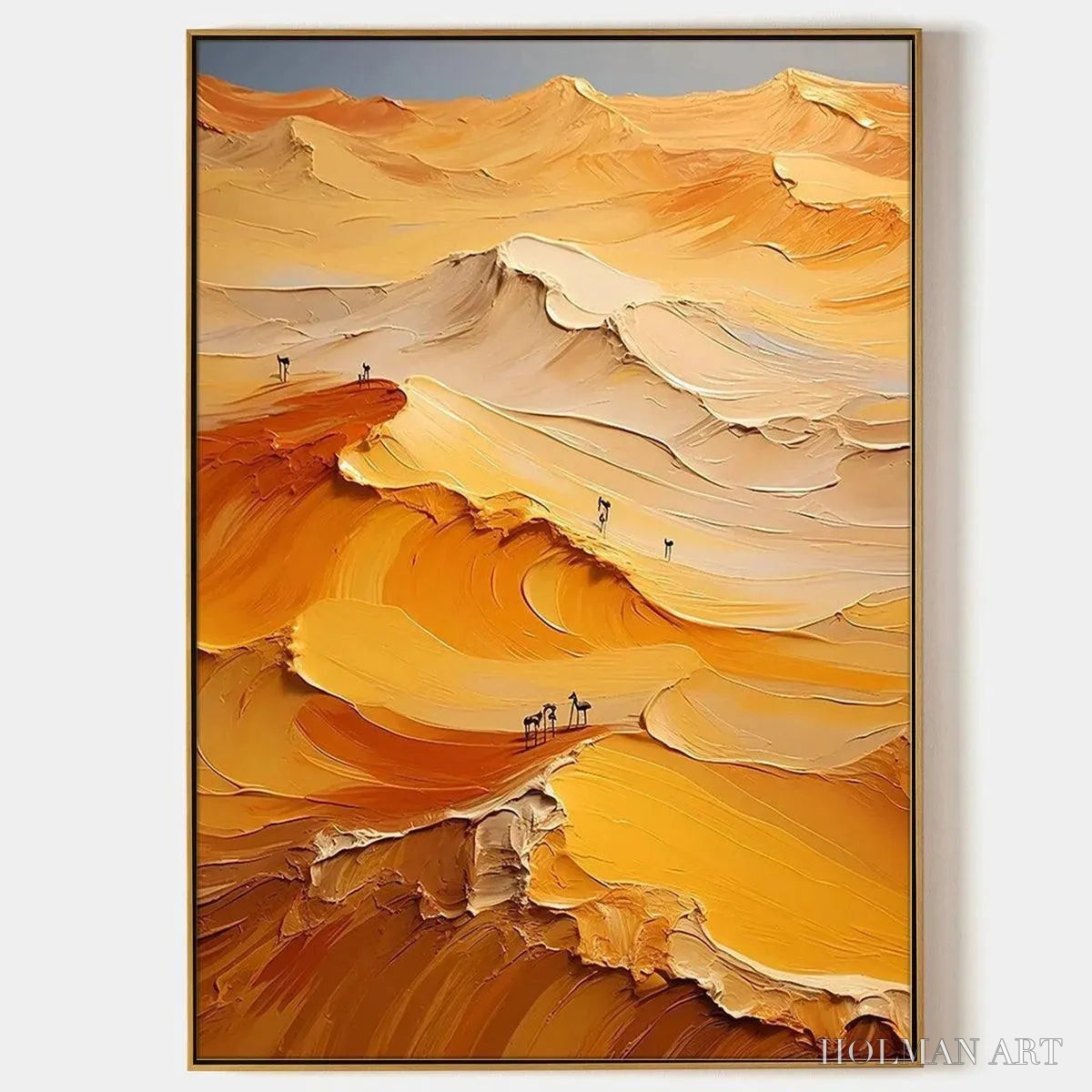 HOLMAN ART Golden Dunes – Textured Orange Desert Landscape Impasto Painting - image 1