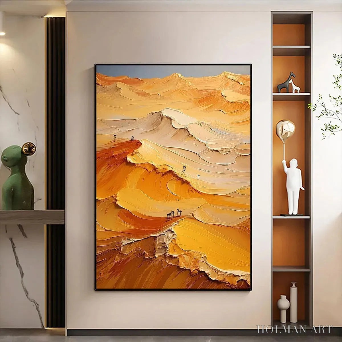 HOLMAN ART Golden Dunes – Textured Orange Desert Landscape Impasto Painting - image 2