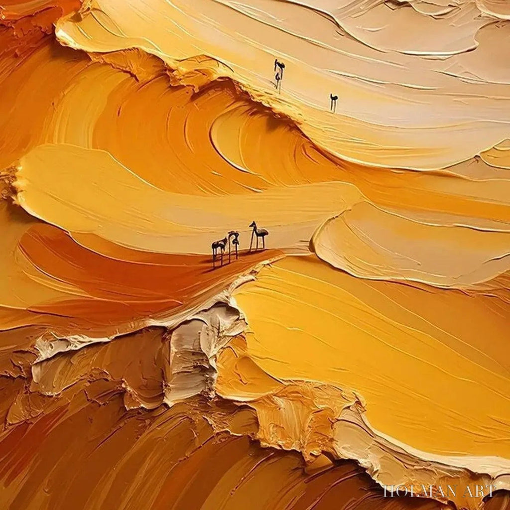 HOLMAN ART Golden Dunes – Textured Orange Desert Landscape Impasto Painting - image 3