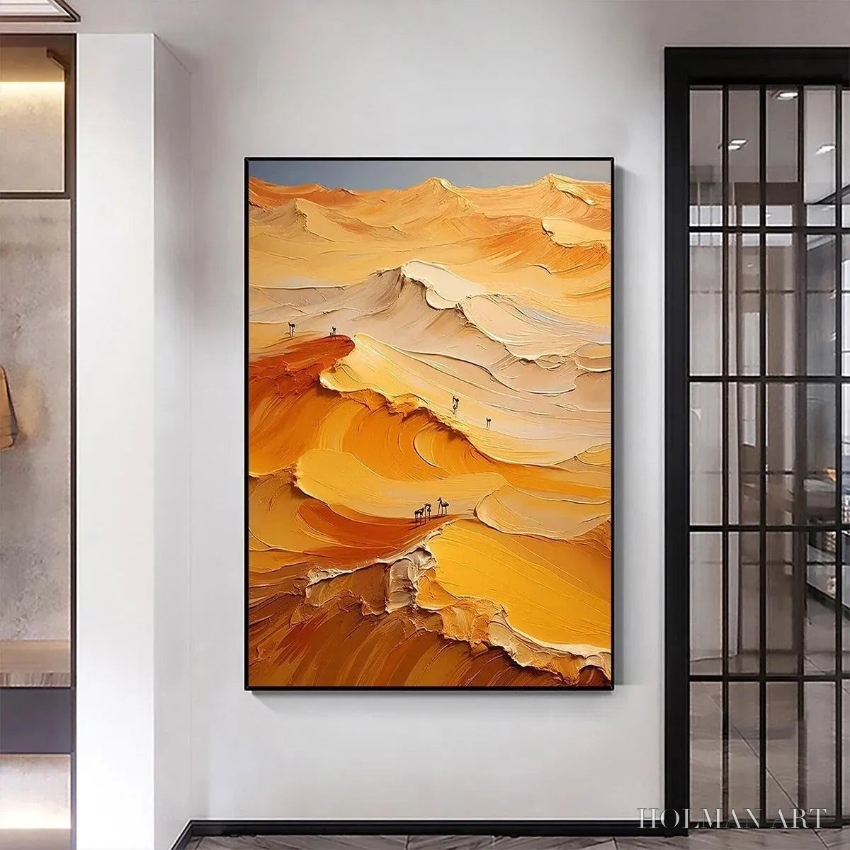 HOLMAN ART Golden Dunes – Textured Orange Desert Landscape Impasto Painting - image 4