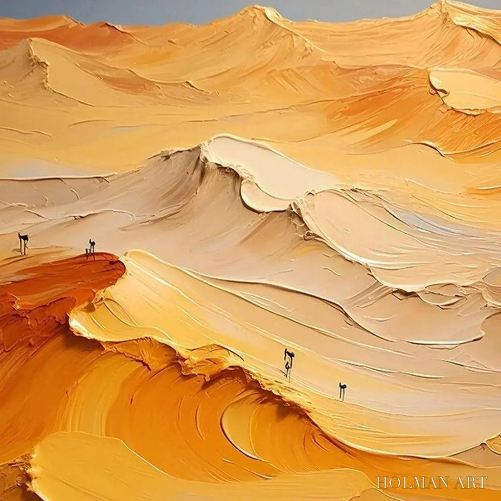 HOLMAN ART Golden Dunes – Textured Orange Desert Landscape Impasto Painting - image 5