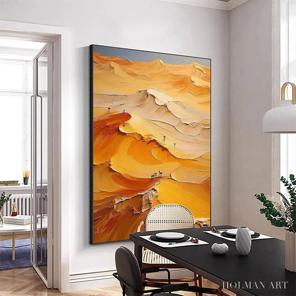 HOLMAN ART Golden Dunes – Textured Orange Desert Landscape Impasto Painting - image 6