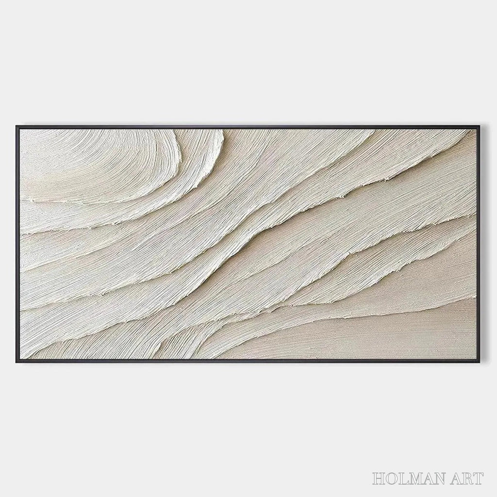 HOLMAN ART Desert Flow – Beige Abstract Minimalist Textured Painting - image 1