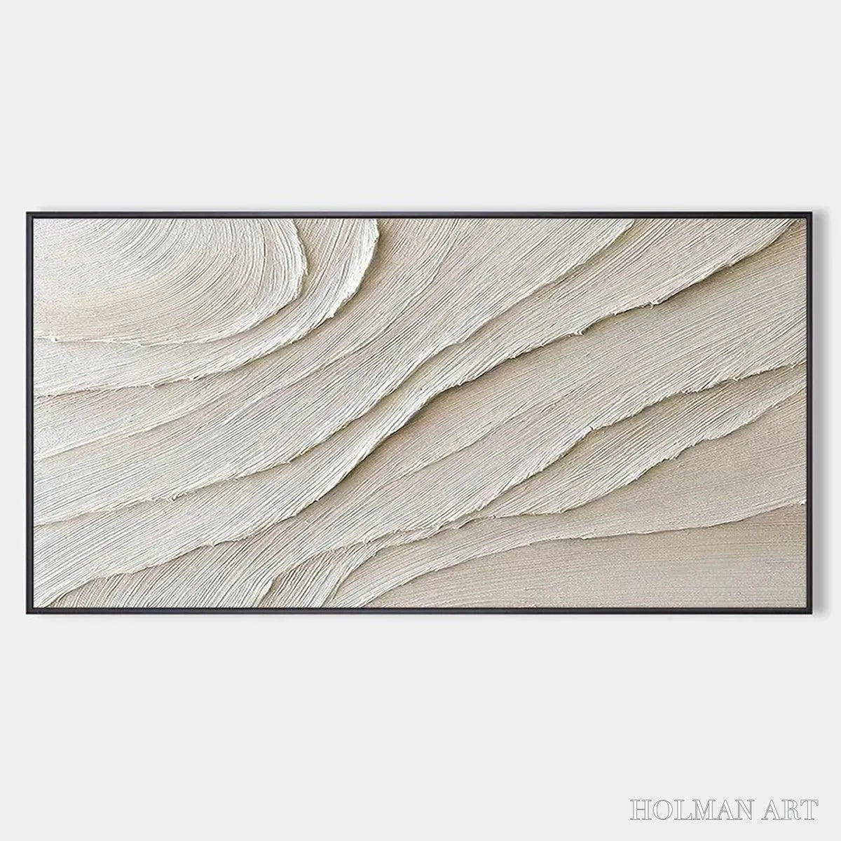 HOLMAN ART Desert Flow – Beige Abstract Minimalist Textured Painting - image 1