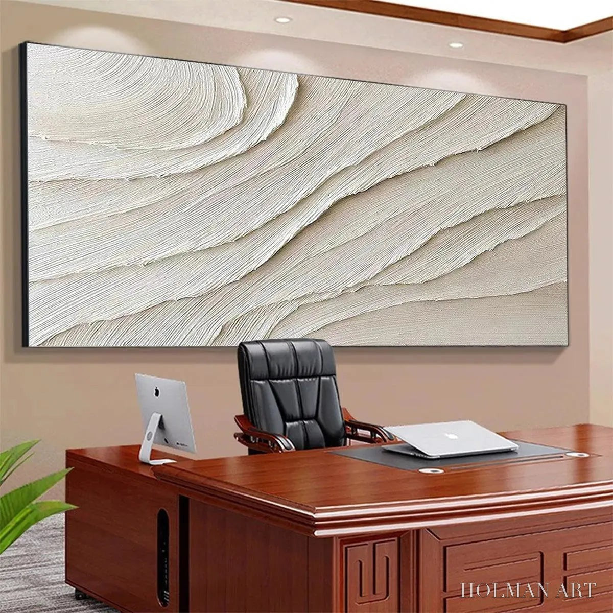 HOLMAN ART Desert Flow – Beige Abstract Minimalist Textured Painting - image 5