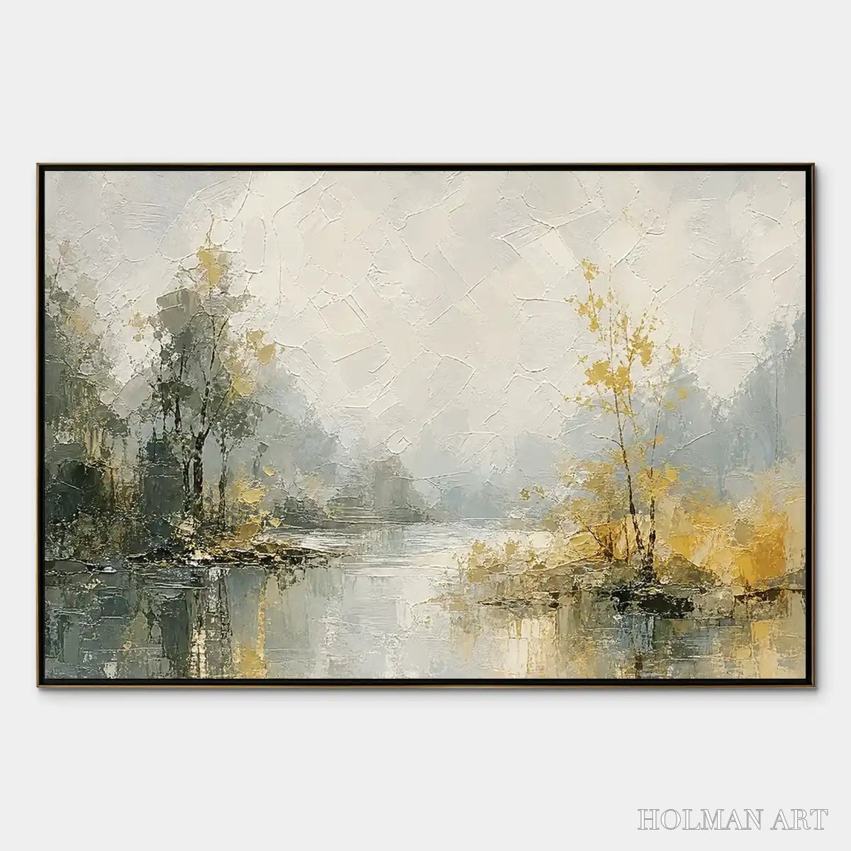 HOLMAN ART Forest Veil – Misty Forest Lake Painting - image 1