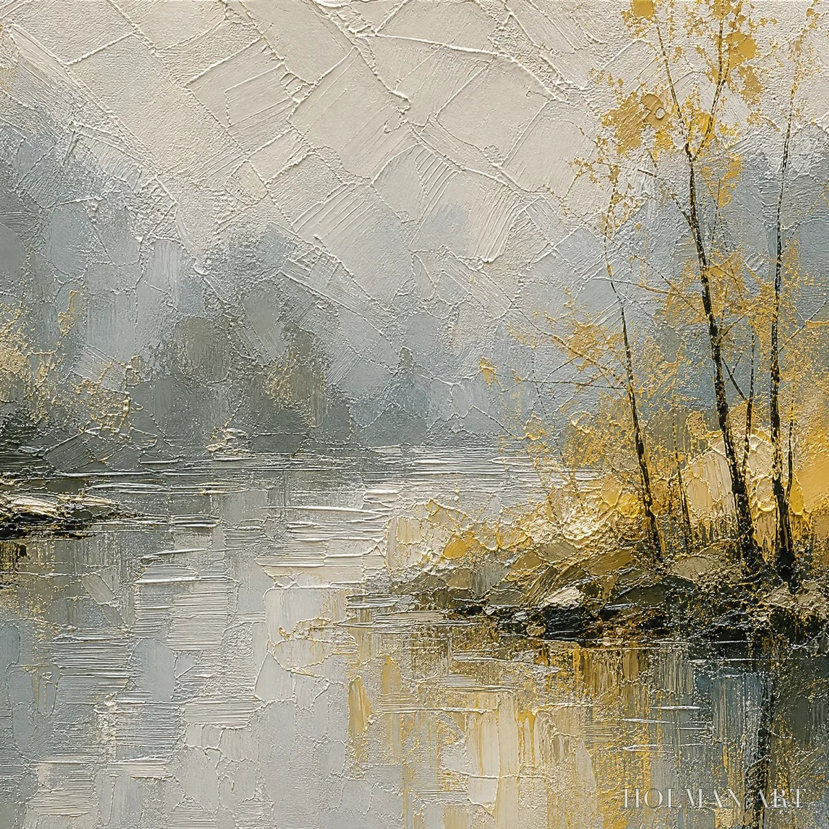 HOLMAN ART Forest Veil – Misty Forest Lake Painting - image 3