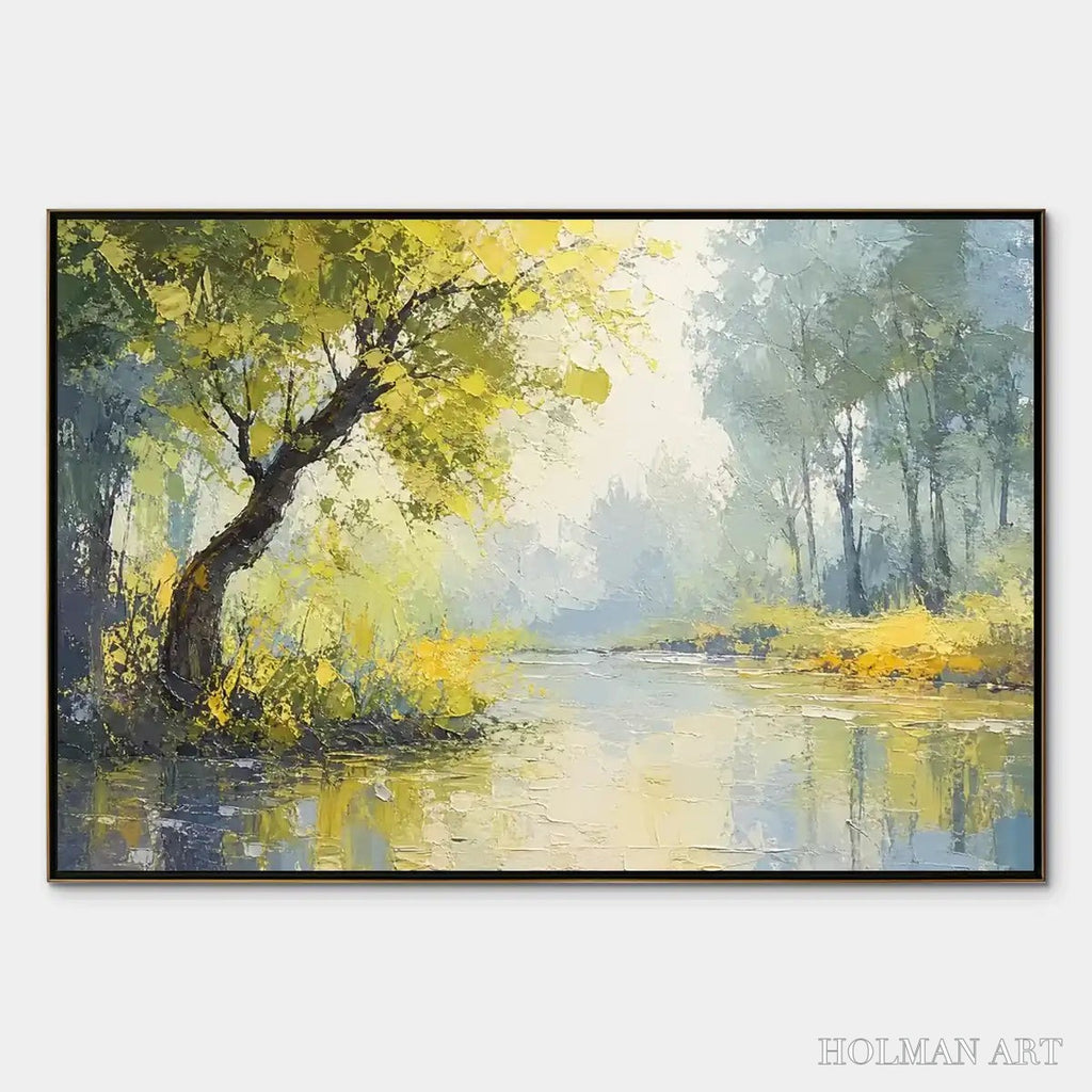 HOLMAN ART Green Haven – Green Forest Lake Painting - image 1